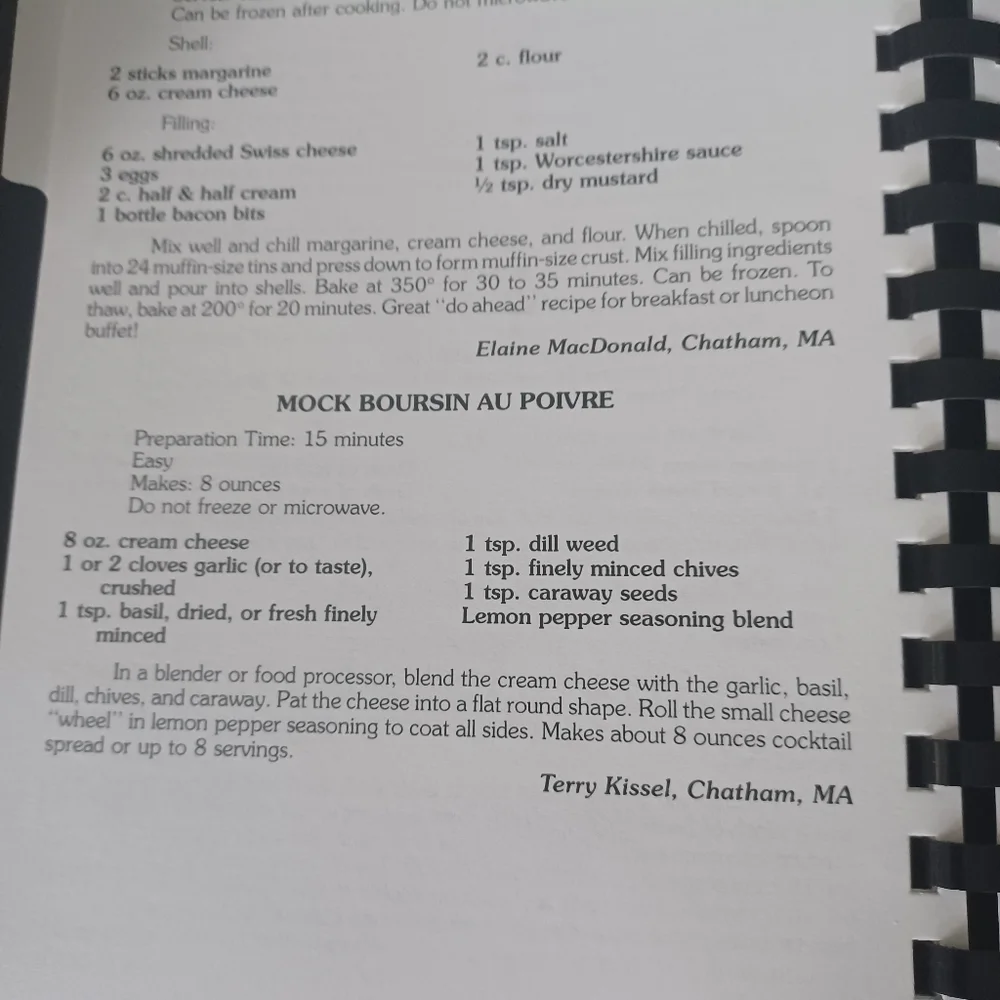 VTG Cooking Up A Storm In Chatham Cookbook Spiral Holy Redeemer Church Mass 2003